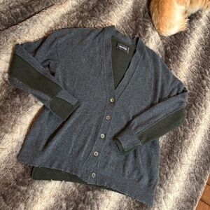 Zadig & Voltaire Olive/Charcoal 100% Cashmere Cardigan Size Medium